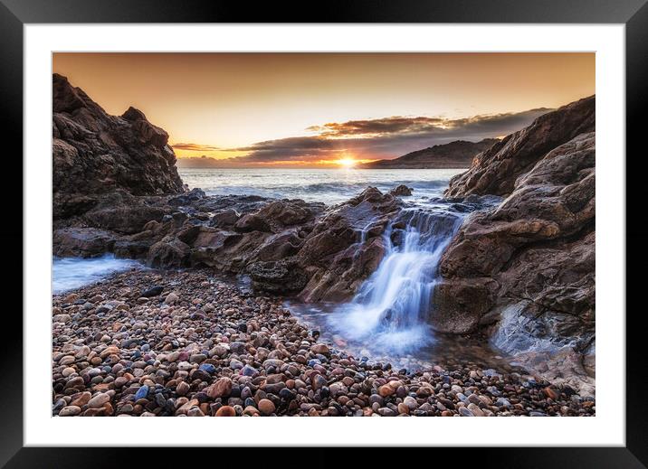 Ocean cascade at Rotherslade Framed Mounted Print by Leighton Collins