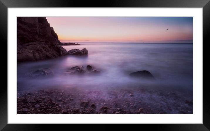 Donkey Rock at Rotherslade Bay Framed Mounted Print by Leighton Collins
