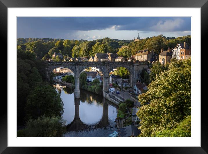 Knaresborough viaduct and river Nidd Framed Mounted Print by Leighton Collins