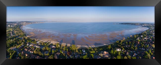 Swansea Bay panoramic by drone Framed Print by Leighton Collins