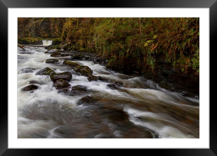 The Tawe river rapids Framed Mounted Print by Leighton Collins