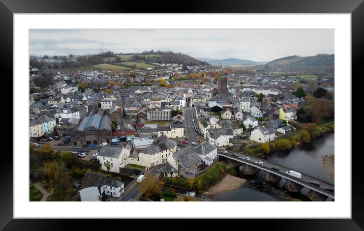 Brecon town in South Wales UK Framed Mounted Print by Leighton Collins