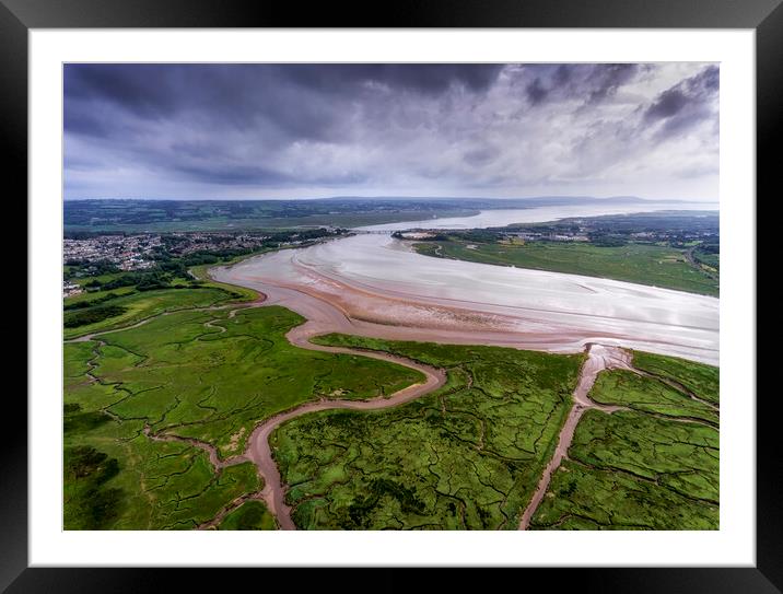 Storm clouds over the Loughor estuary Framed Mounted Print by Leighton Collins
