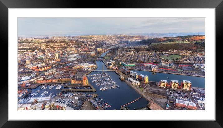 River Tawe in Swansea city Framed Mounted Print by Leighton Collins