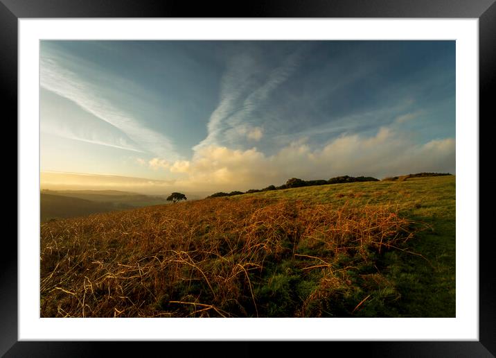 Evening at Mynydd Illtud in South Wales Framed Mounted Print by Leighton Collins