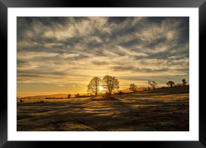 Golden Brecon Beacons sunrise Framed Mounted Print by Leighton Collins