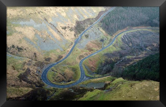 The Bwlch Mountain road Framed Print by Leighton Collins