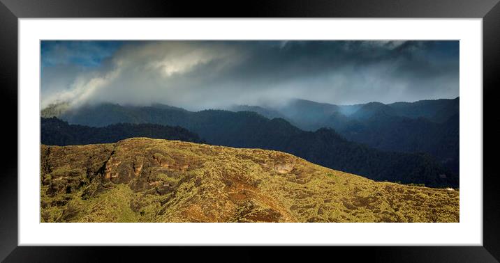 Clouds and mountains Framed Mounted Print by Leighton Collins