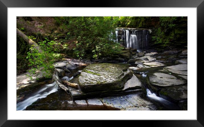 Bedrock at the waterfall Framed Mounted Print by Leighton Collins
