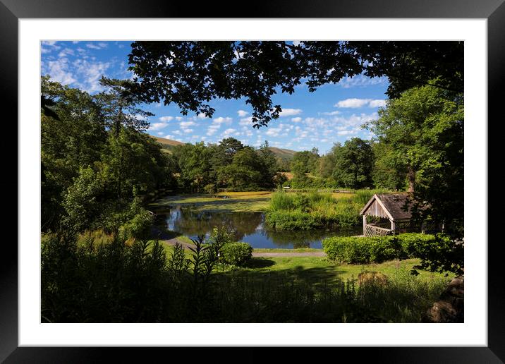 Craig y Nos Country park lake Framed Mounted Print by Leighton Collins