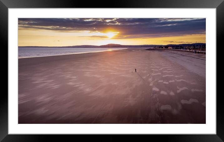 Alone on a beach Framed Mounted Print by Leighton Collins