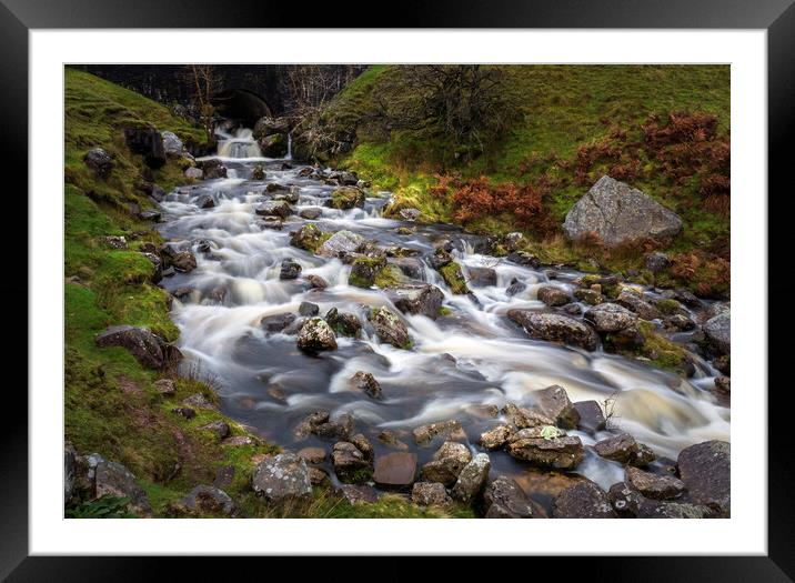 The Afon Clydach after heavy rain Framed Mounted Print by Leighton Collins