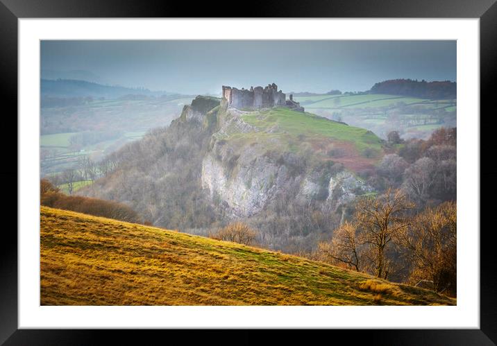 Autumn at Carreg Cennen castle Framed Mounted Print by Leighton Collins
