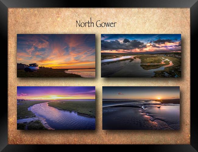 The North Gower Coast Framed Print by Leighton Collins