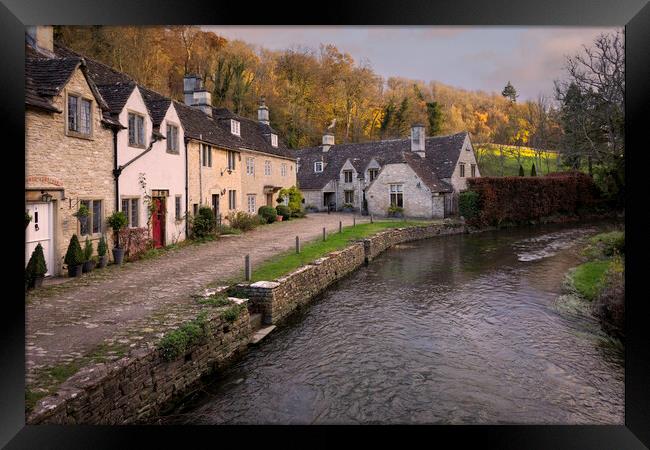 Castle Combe village Framed Print by Leighton Collins