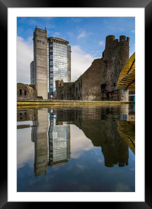 British Telecom Tower and Castle Framed Mounted Print by Leighton Collins