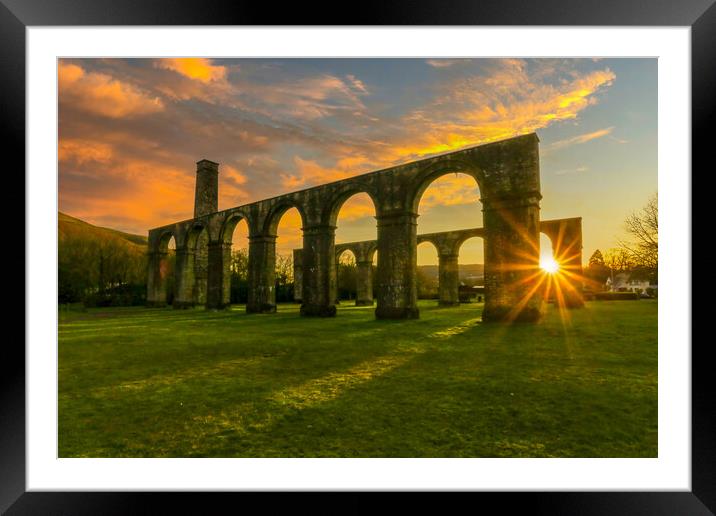 The arches at the former Ynysgedwen Iron Works Framed Mounted Print by Leighton Collins