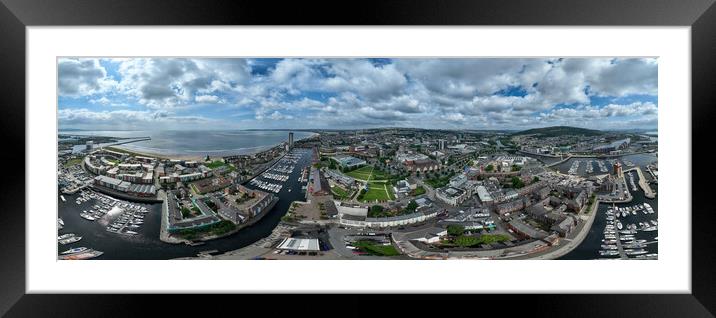 Swansea City Panorama Framed Mounted Print by Leighton Collins