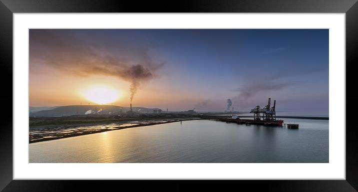 Port Talbot sunrise Framed Mounted Print by Leighton Collins