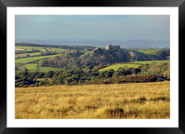 Carreg Cennen castle Framed Mounted Print by Leighton Collins