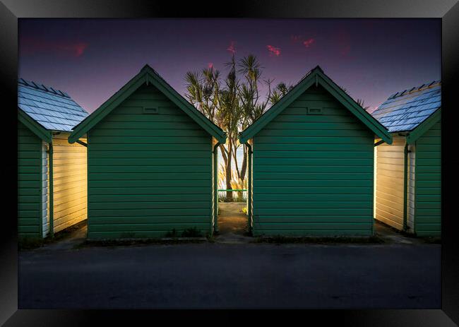 Beach huts at Langland Framed Print by Leighton Collins