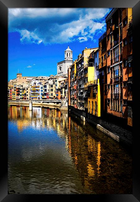 River Onyar, Girona, Spain. Framed Print by Leighton Collins
