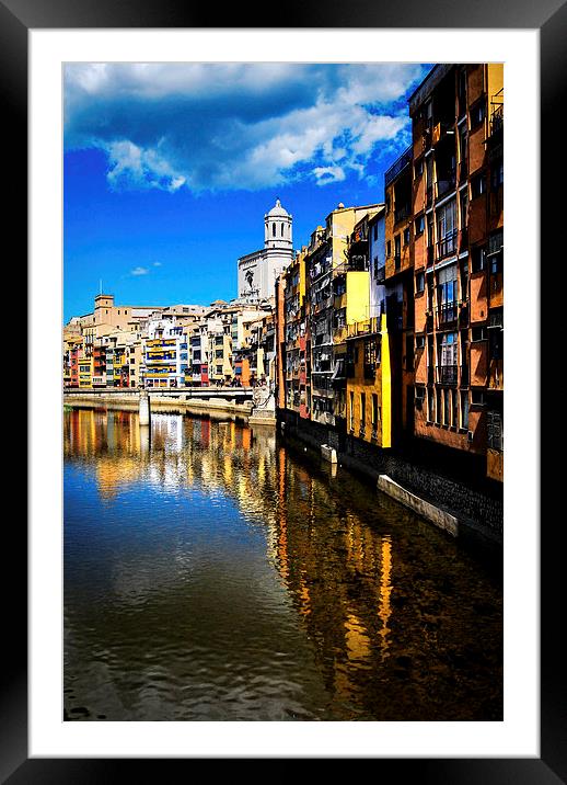 River Onyar, Girona, Spain. Framed Mounted Print by Leighton Collins