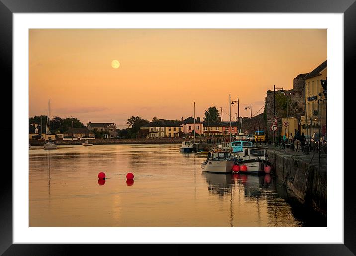 Dungarvan Harbour Sunset Framed Mounted Print by Leighton Collins