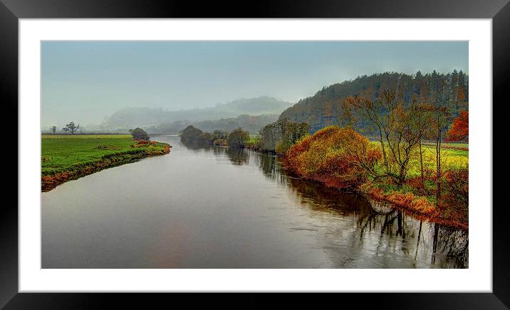 River Towy in the rain Framed Mounted Print by Leighton Collins