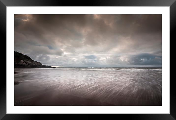 Caswell bay storm Framed Mounted Print by Leighton Collins