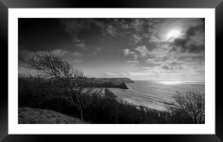 Three Cliffs Bay Swansea Framed Mounted Print by Leighton Collins