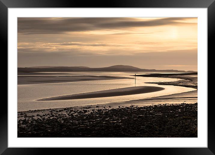 Loughor estuary mudbanks Framed Mounted Print by Leighton Collins