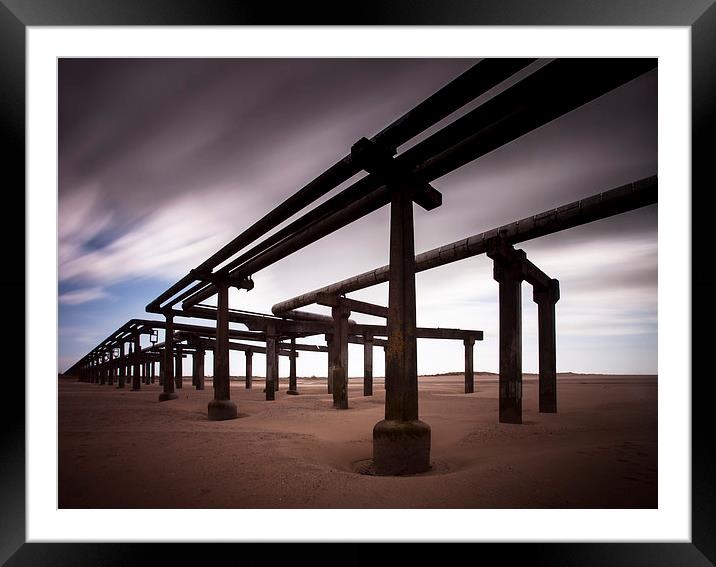 Baglan Bay gas pipeline Framed Mounted Print by Leighton Collins