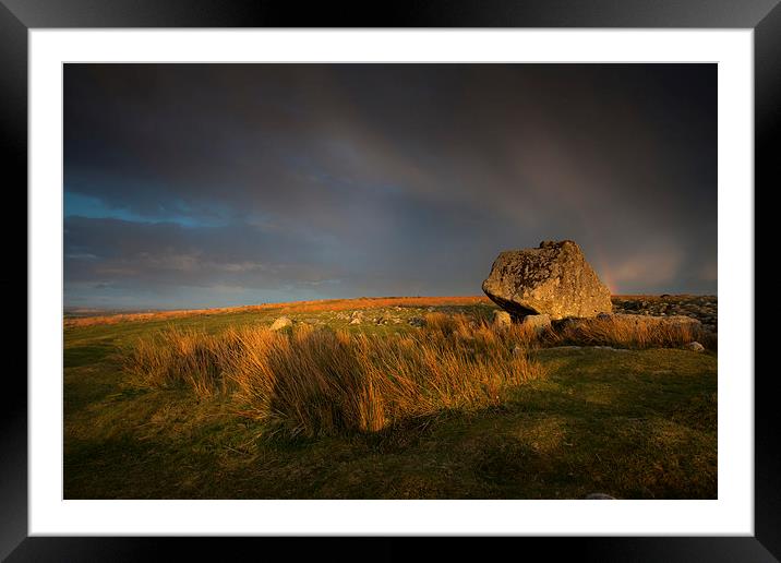 Arthur's stone, North Gower, Wales Framed Mounted Print by Leighton Collins