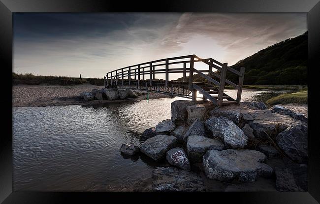 Oxwich footbridge Framed Print by Leighton Collins