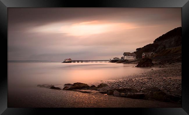 Dusk at Swansea Bay Framed Print by Leighton Collins