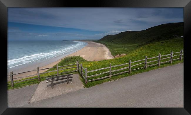 Rhossili bay Gower Framed Print by Leighton Collins
