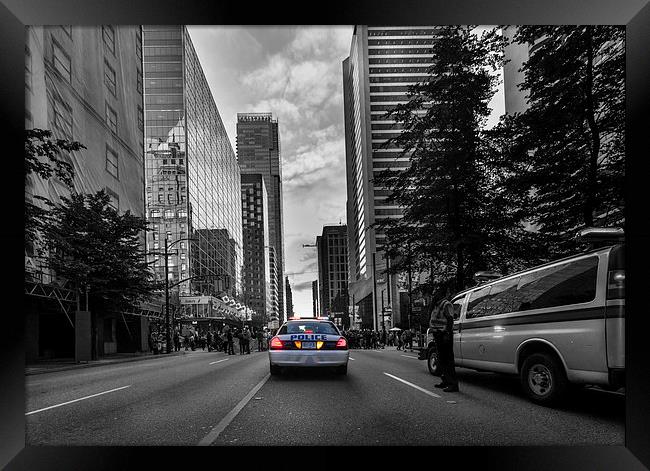 Canadian police car Vancouver Framed Print by Leighton Collins