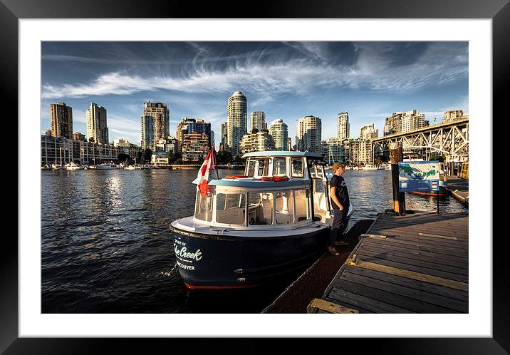  Vancouver water taxi Framed Mounted Print by Leighton Collins