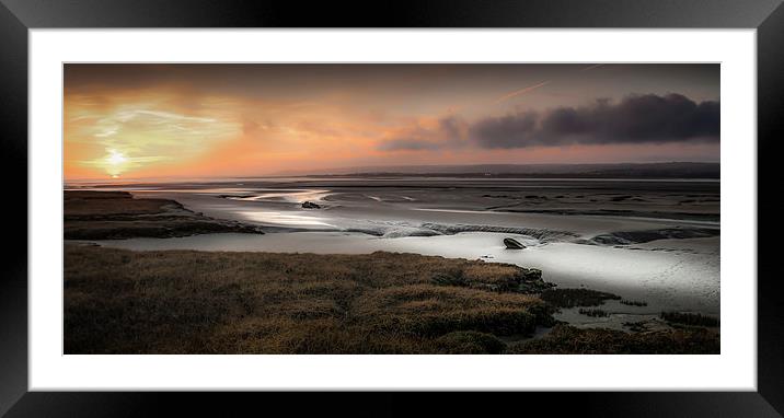  Penclawdd marsh sunset Framed Mounted Print by Leighton Collins