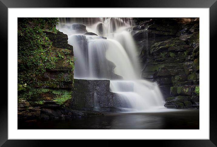  River Clydach waterfalls Framed Mounted Print by Leighton Collins
