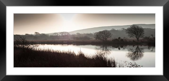  Early morning at Broad Pool North Gower Framed Mounted Print by Leighton Collins