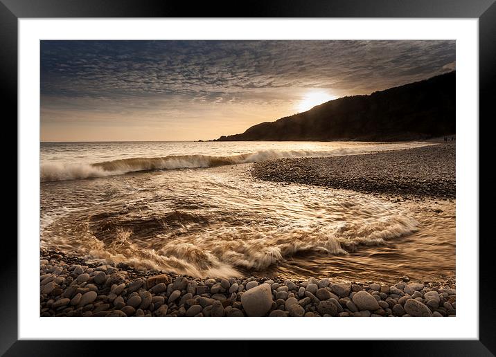  Pwll Du bay Gower peninsular Framed Mounted Print by Leighton Collins