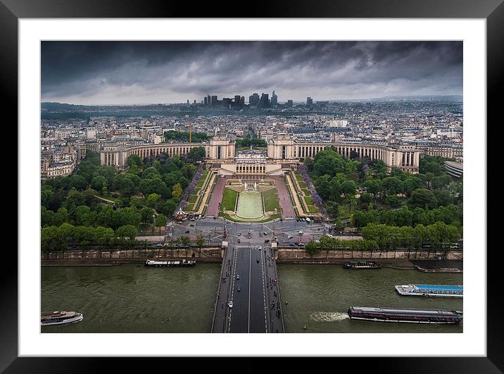  Storm approaching over Paris Framed Mounted Print by Leighton Collins