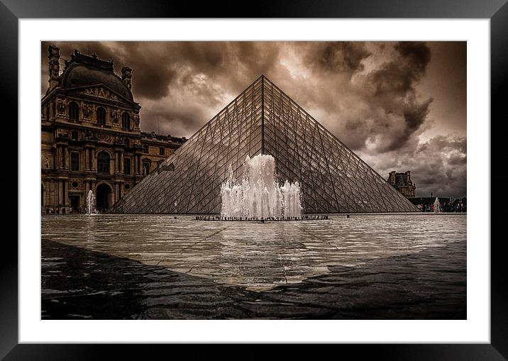  The Louvre Pyramid in Paris Framed Mounted Print by Leighton Collins