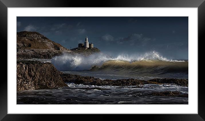  The wave at Bracelet Bay Framed Mounted Print by Leighton Collins