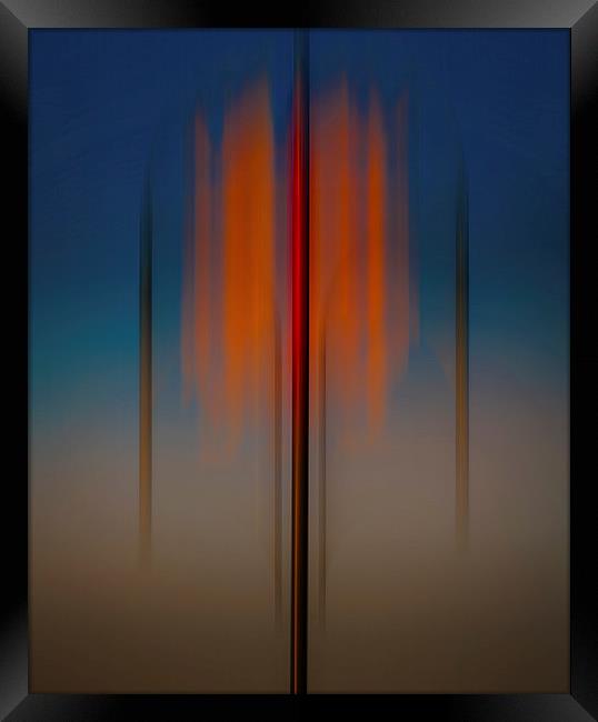  Abstract colour slashes Framed Print by Leighton Collins