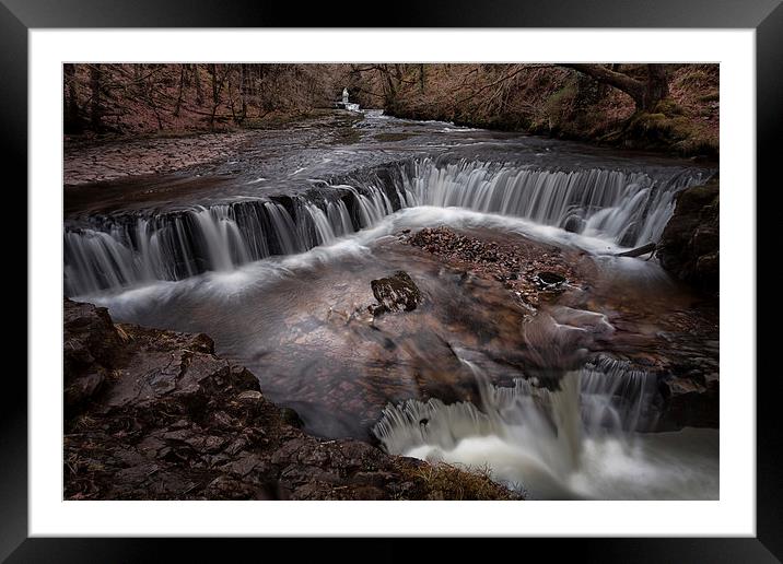 The horseshoe falls Sgwd y Bedol South Wales Framed Mounted Print by Leighton Collins