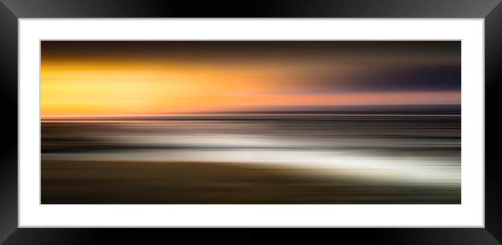  The Loughor estuary in Swansea blurred in Photosh Framed Mounted Print by Leighton Collins