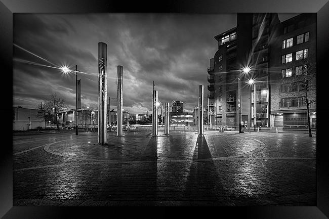  Swansea city centre at night Framed Print by Leighton Collins